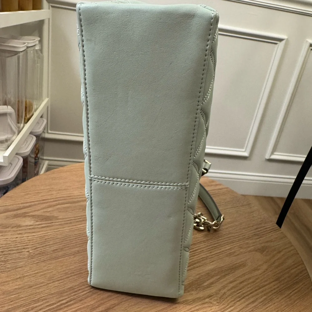 KATE SPADE NATALIA MEDIUM FLAP CROSSBODY SHOULDER CRYSTAL BLUE LEATHER BAG